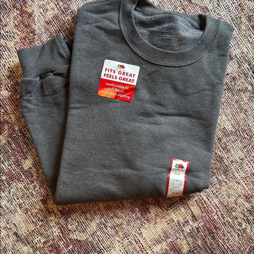 Fruit of the Loom Men's Charcoal Crewneck Sweatshirt
